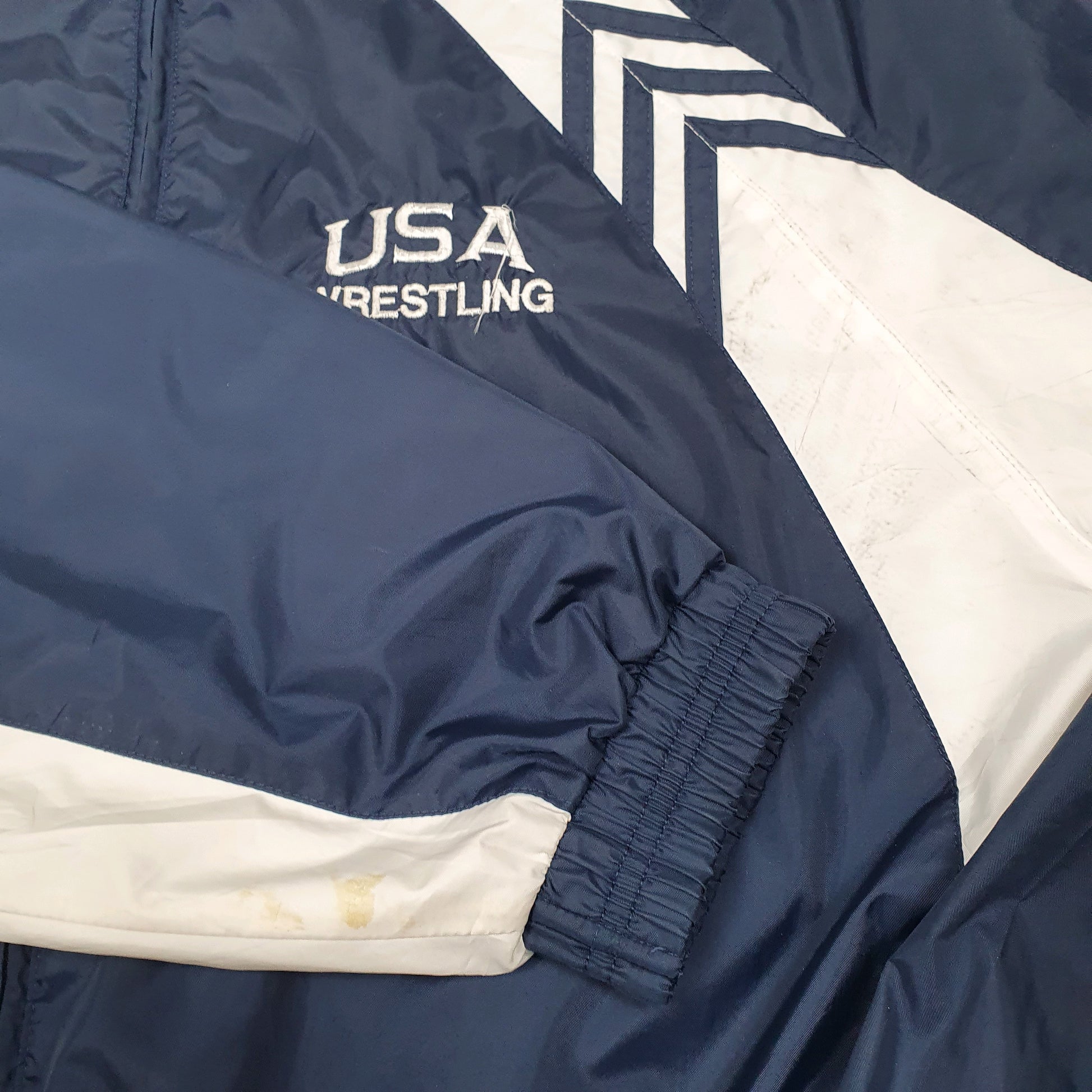 Mens Navy Adidas USA Wrestling Team Full Zip Coat