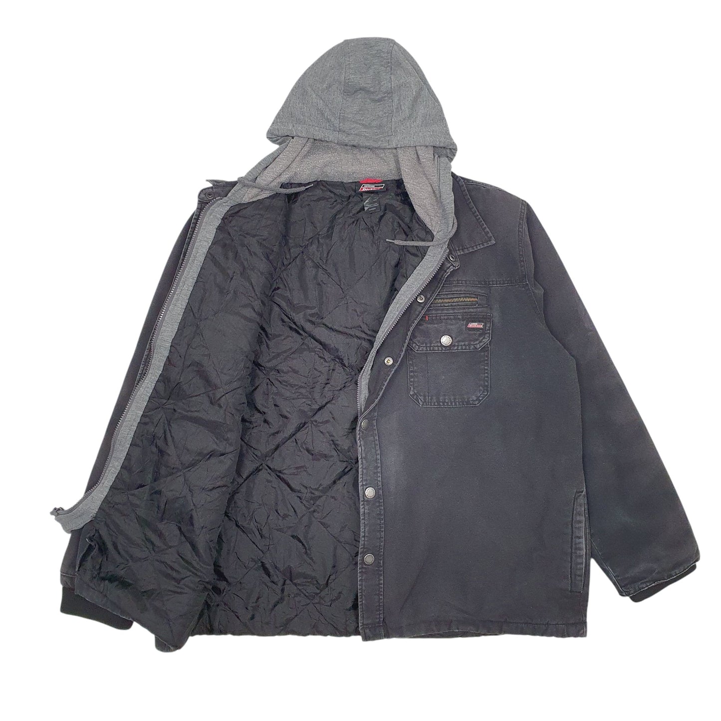 Mens Black Dickies  Crewneck Coat