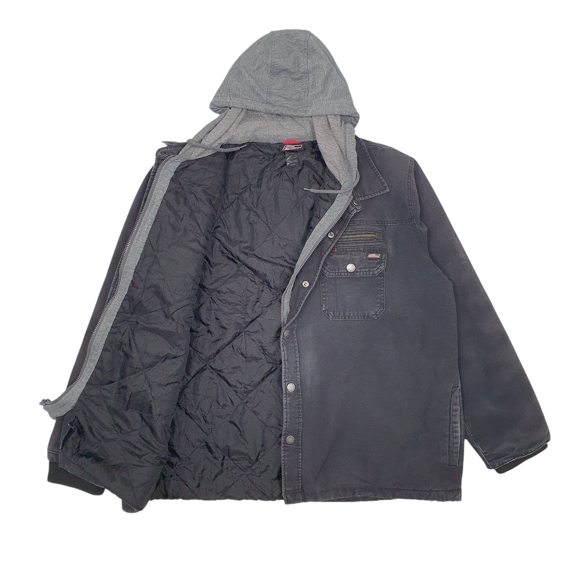 Mens Black Dickies  Crewneck Coat