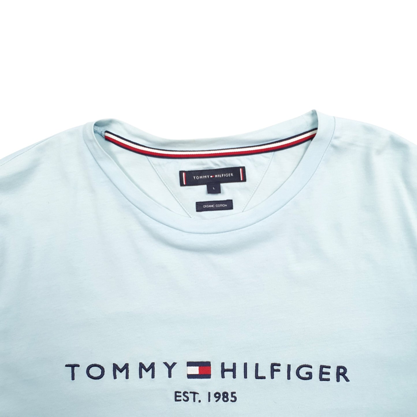 Mens Blue Tommy Hilfiger Spellout Short Sleeve T Shirt