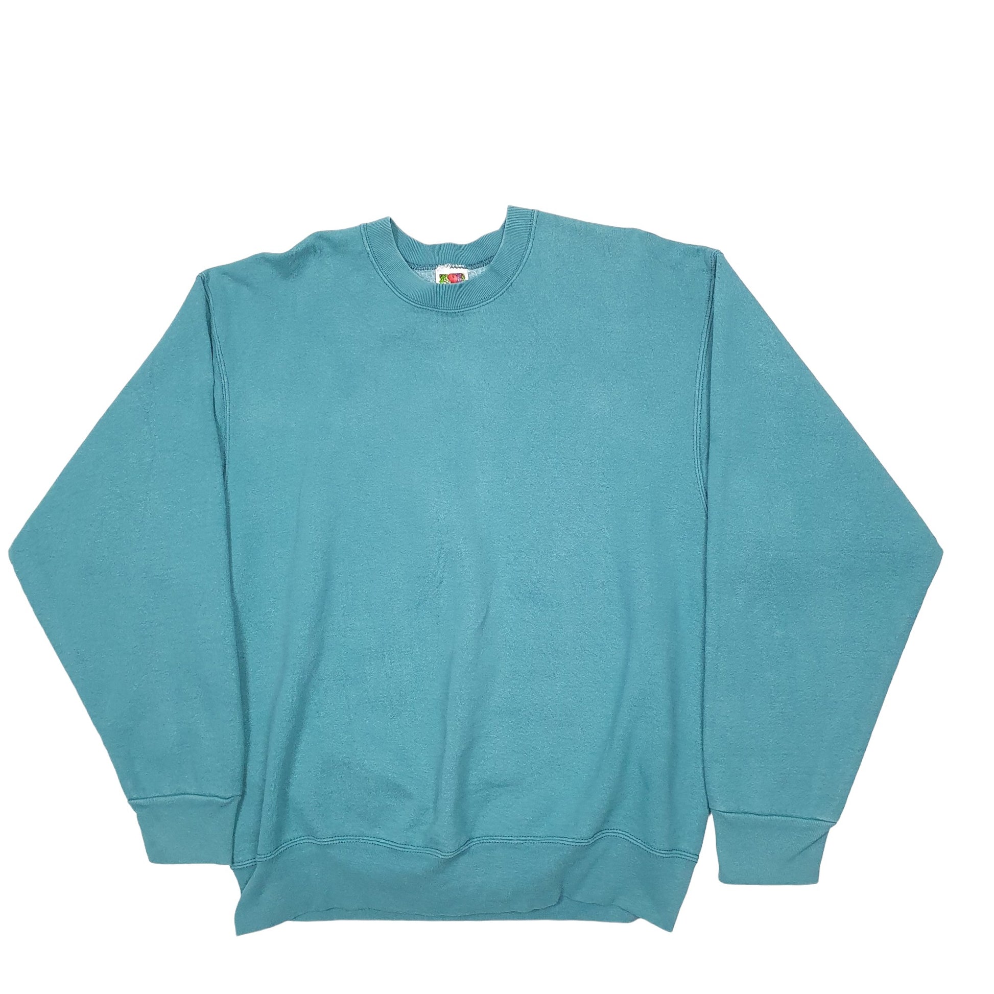 Mens Green Fruit Of The Loom  Crewneck Jumper