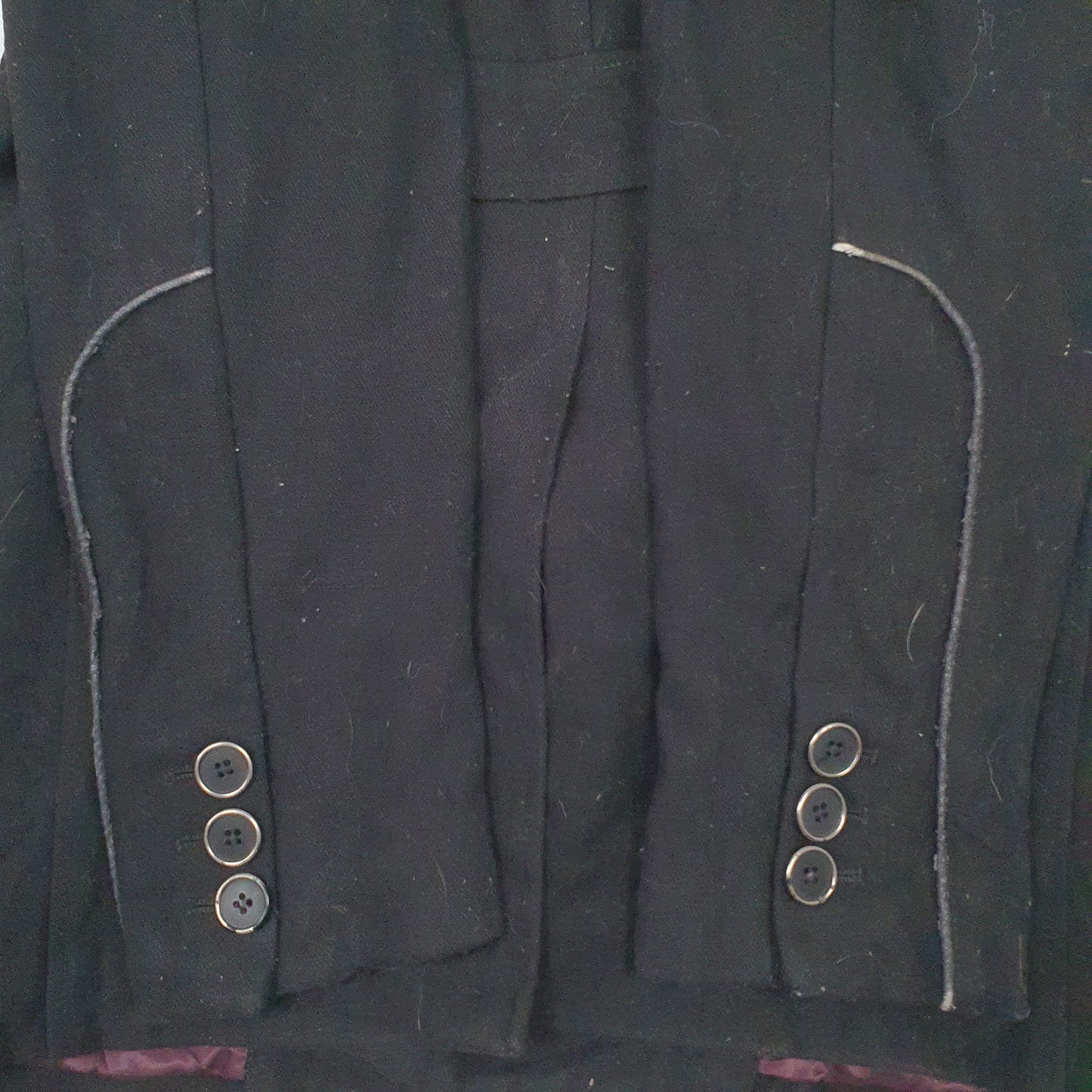 Mens Black Devred  Crewneck Coat