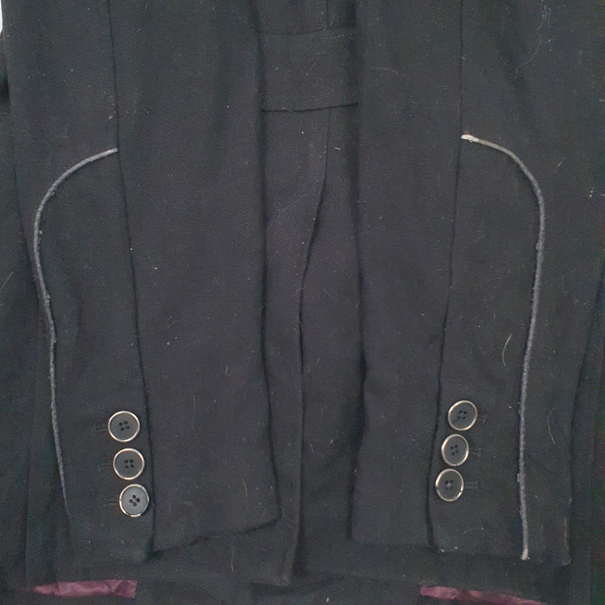 Mens Black Devred  Crewneck Coat