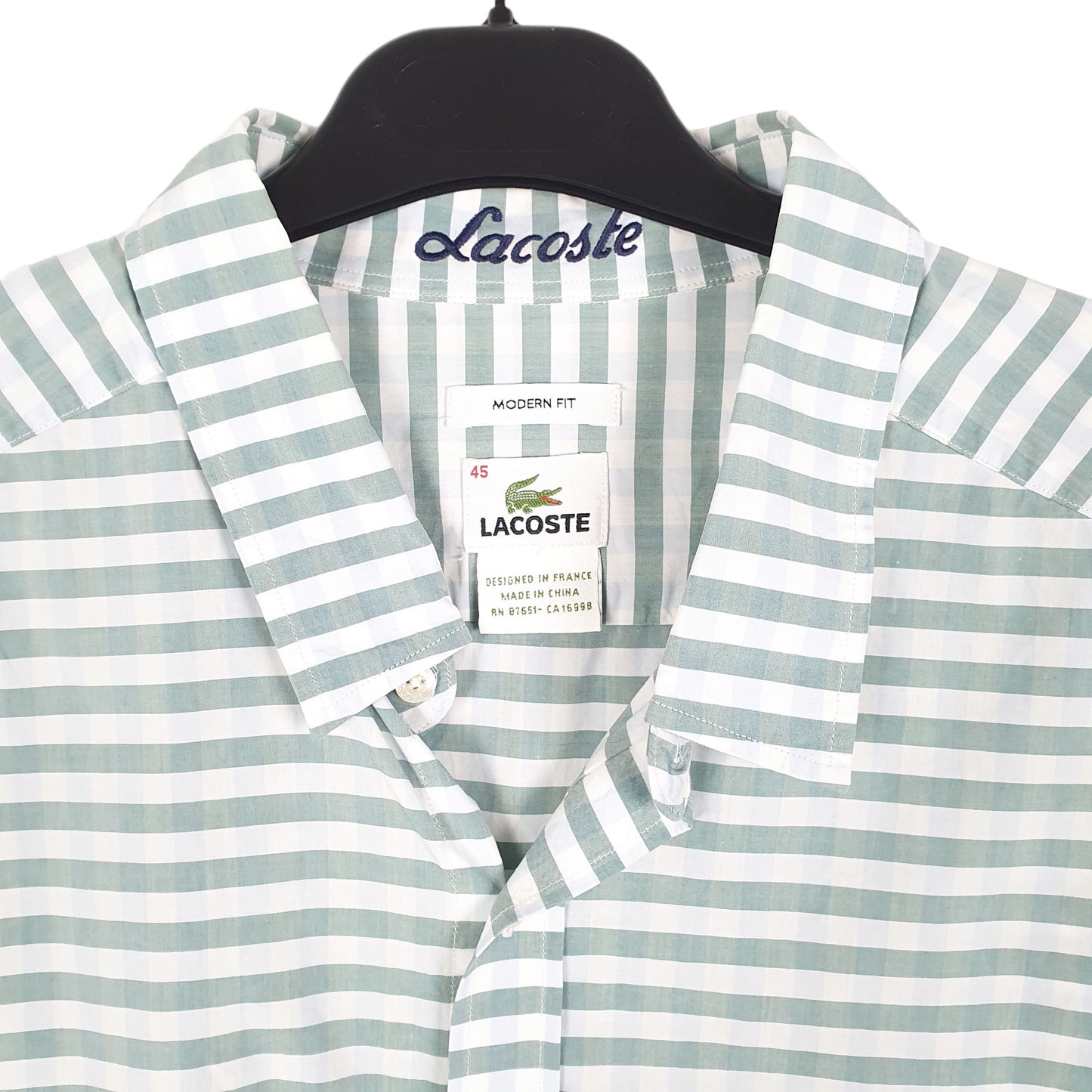 Mens Green Lacoste Modern Long Sleeve Shirt