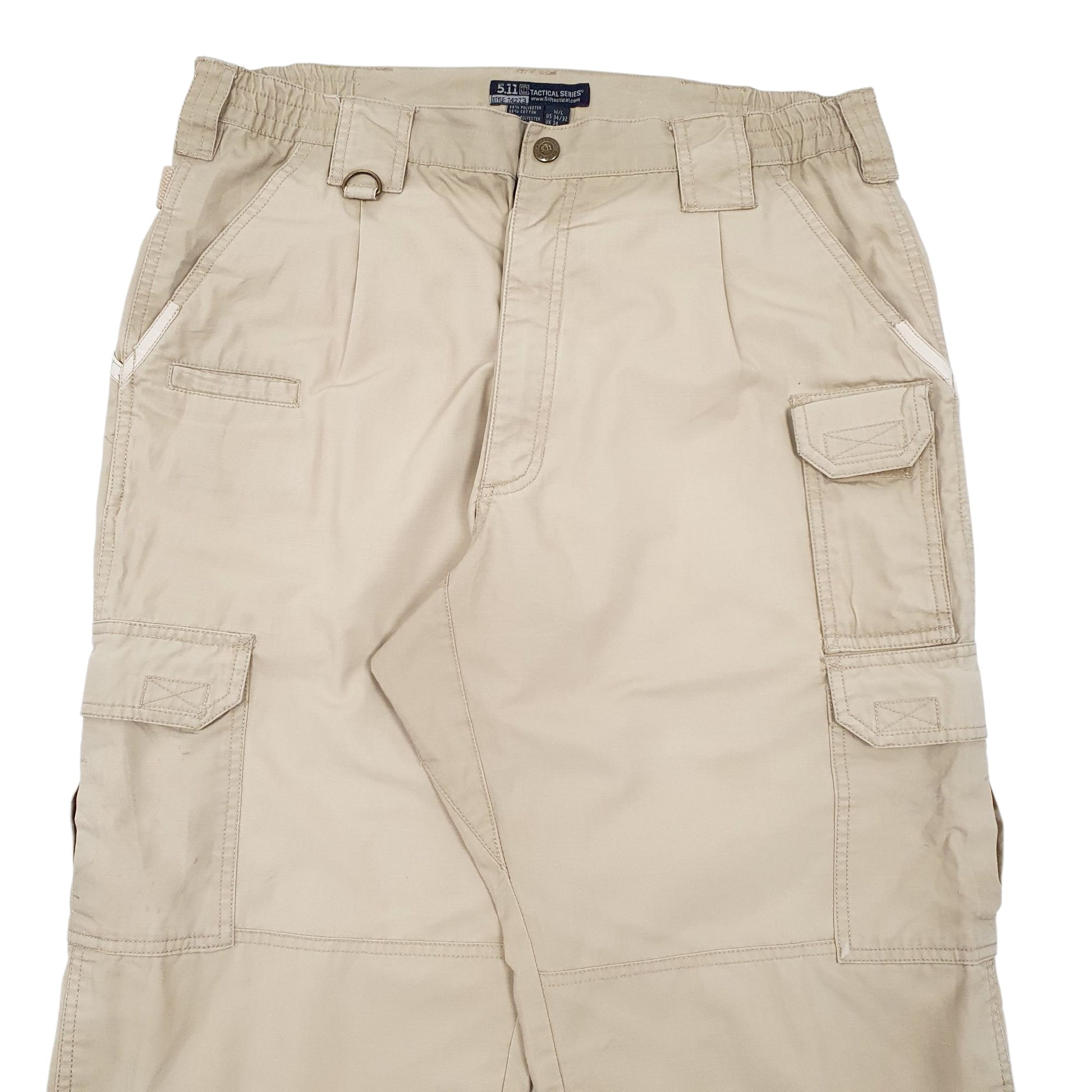 Mens Beige 5.11 Tactical Workwear Cargo Trousers