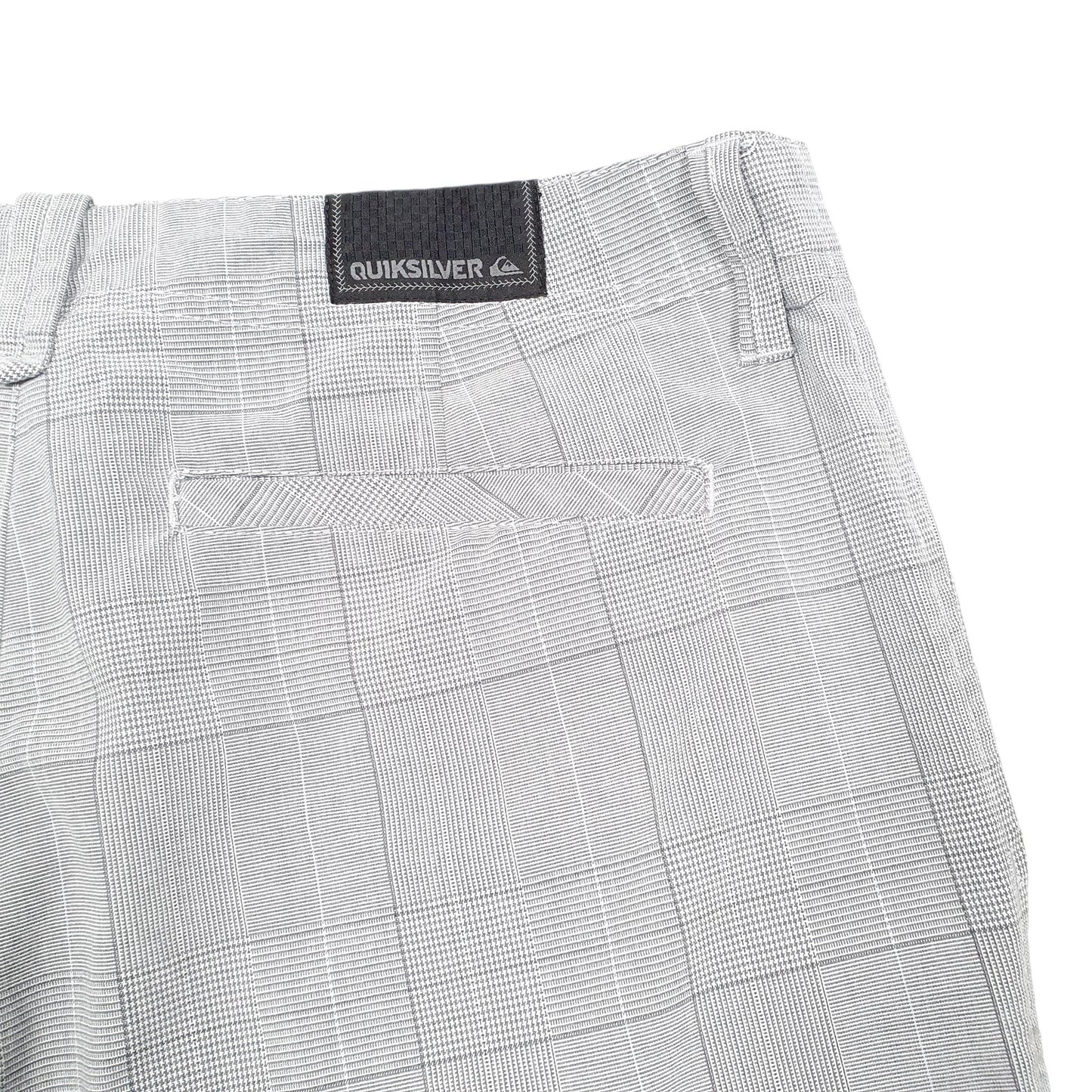 Mens Grey Quicksilver Houndstooth Check Surf Skate Chino Shorts