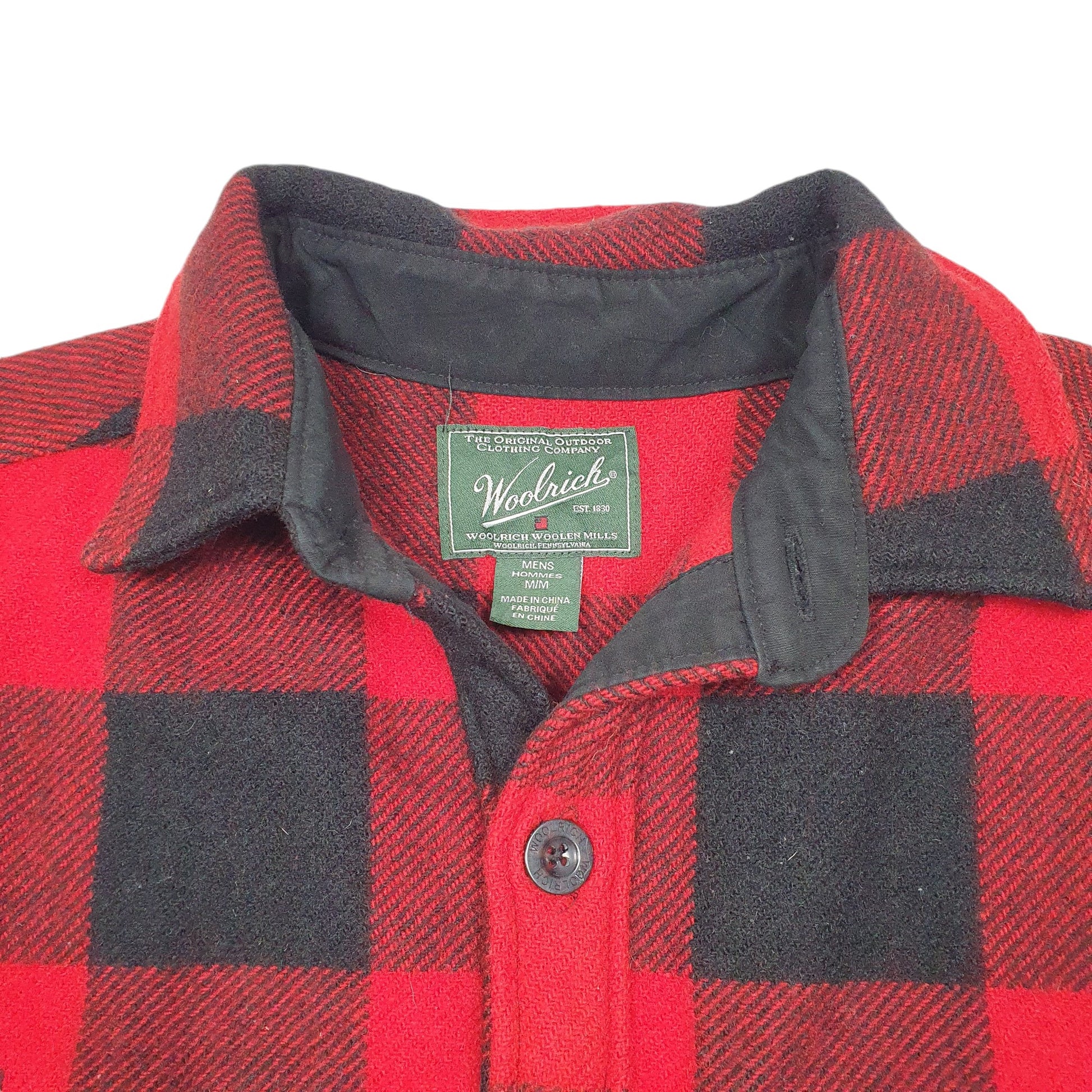 Mens Red Woolrich Vintage Hunting Mackinaw Overshirt Shacket Plaid  Coat
