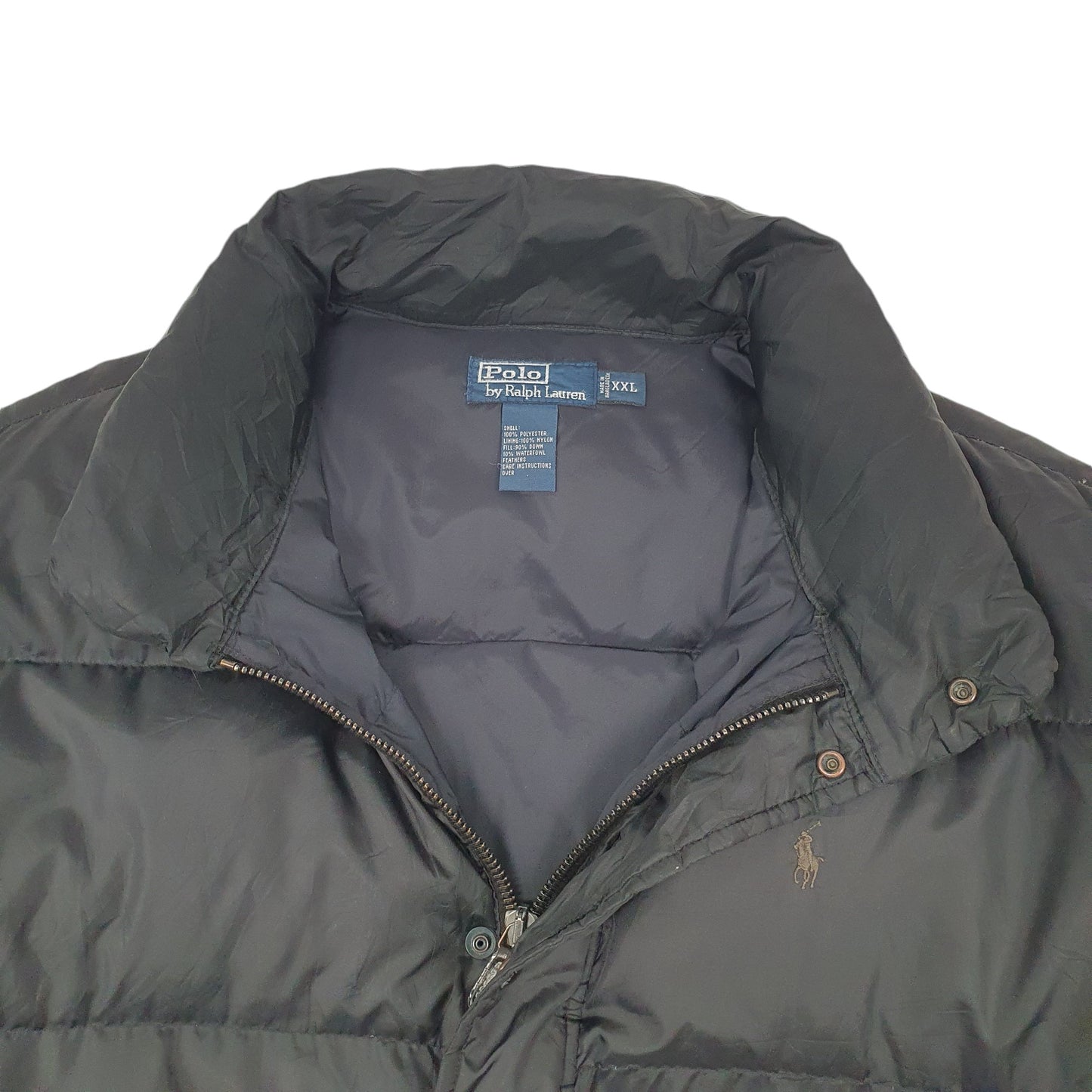 Mens Black Polo Ralph Lauren Vintage 90s Gilet Coat