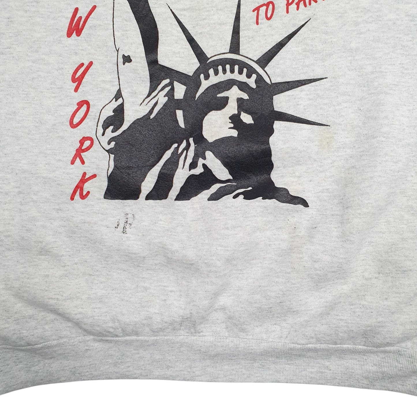 Mens Grey Fruit Of The Loom New York Made In USA Vintage 90's Crewneck Jumper