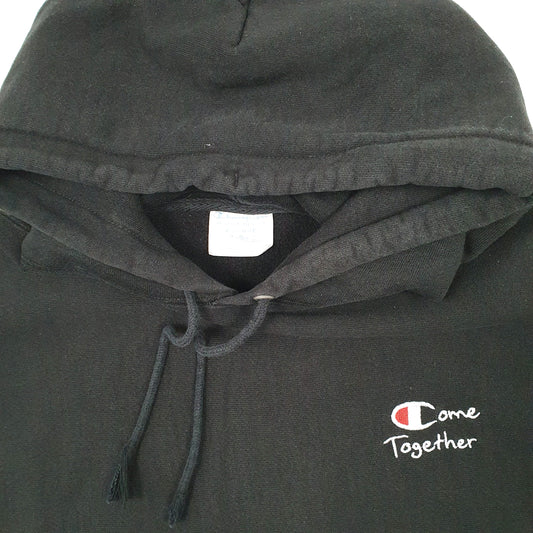 Mens Black Champion Reverse Weave Hoodie Jumper