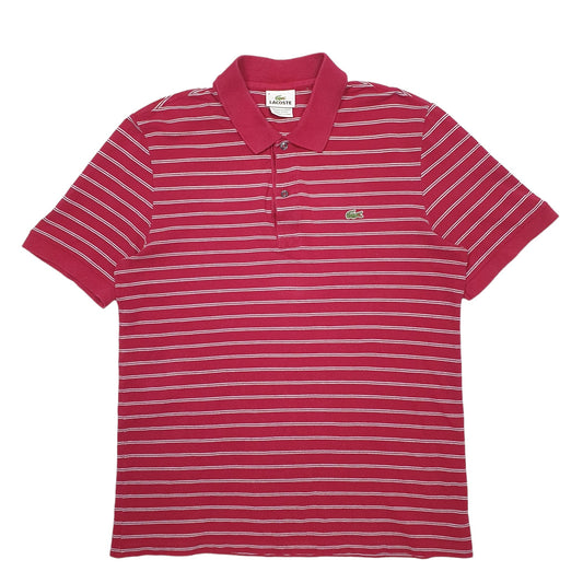 Mens Red Lacoste  Short Sleeve Polo Shirt