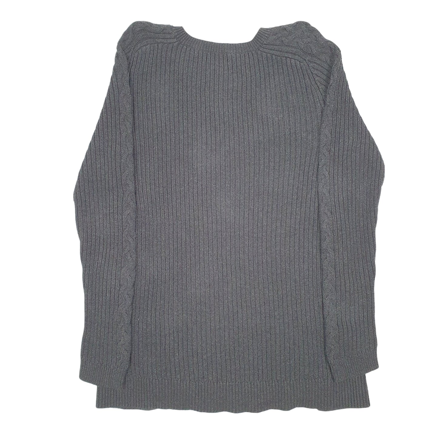 Womens Grey Nautica Knit Chunky Cable Crewneck Jumper