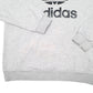 Womens Grey Adidas Spellout Hoodie Jumper