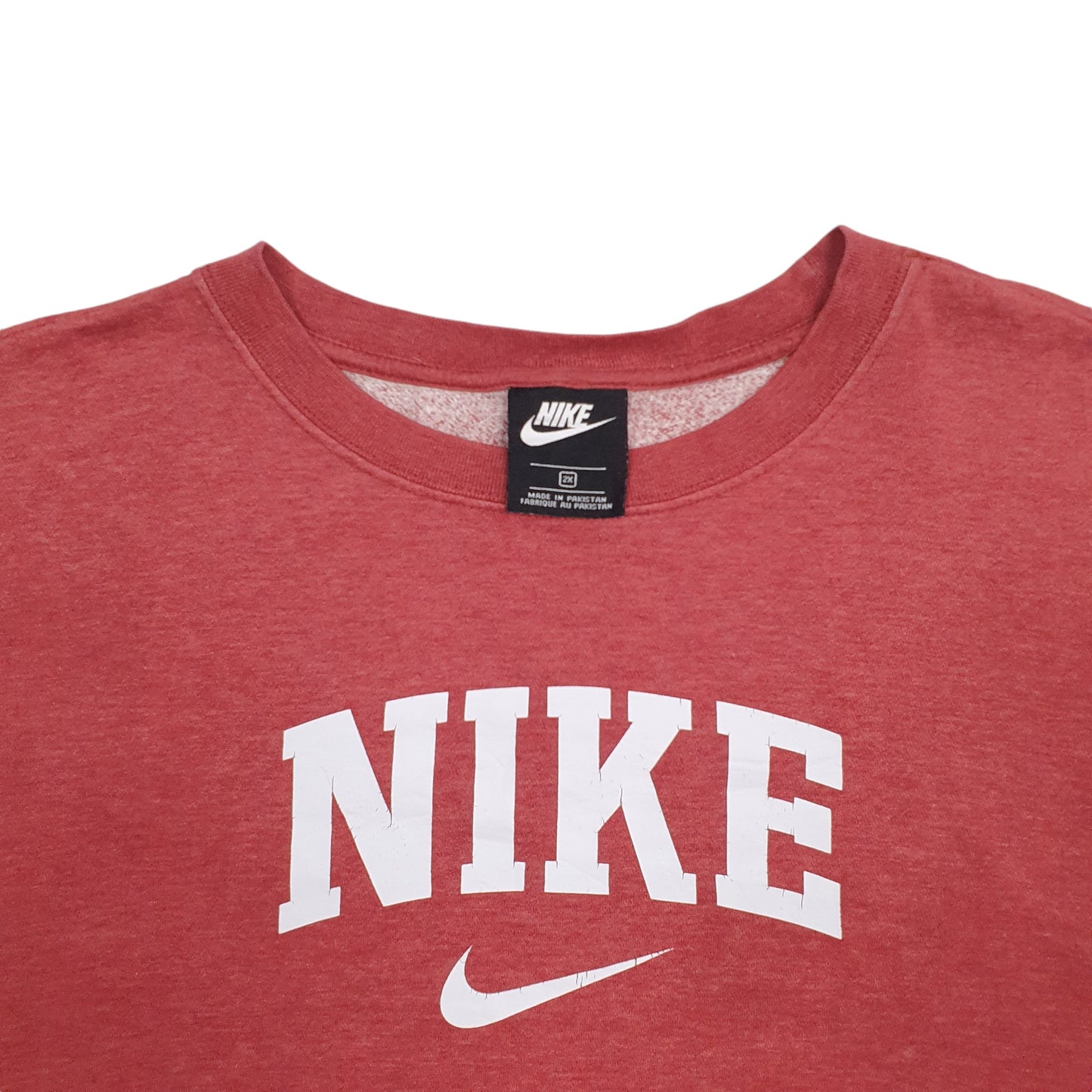 Mens Red Nike Spellout Crewneck Jumper