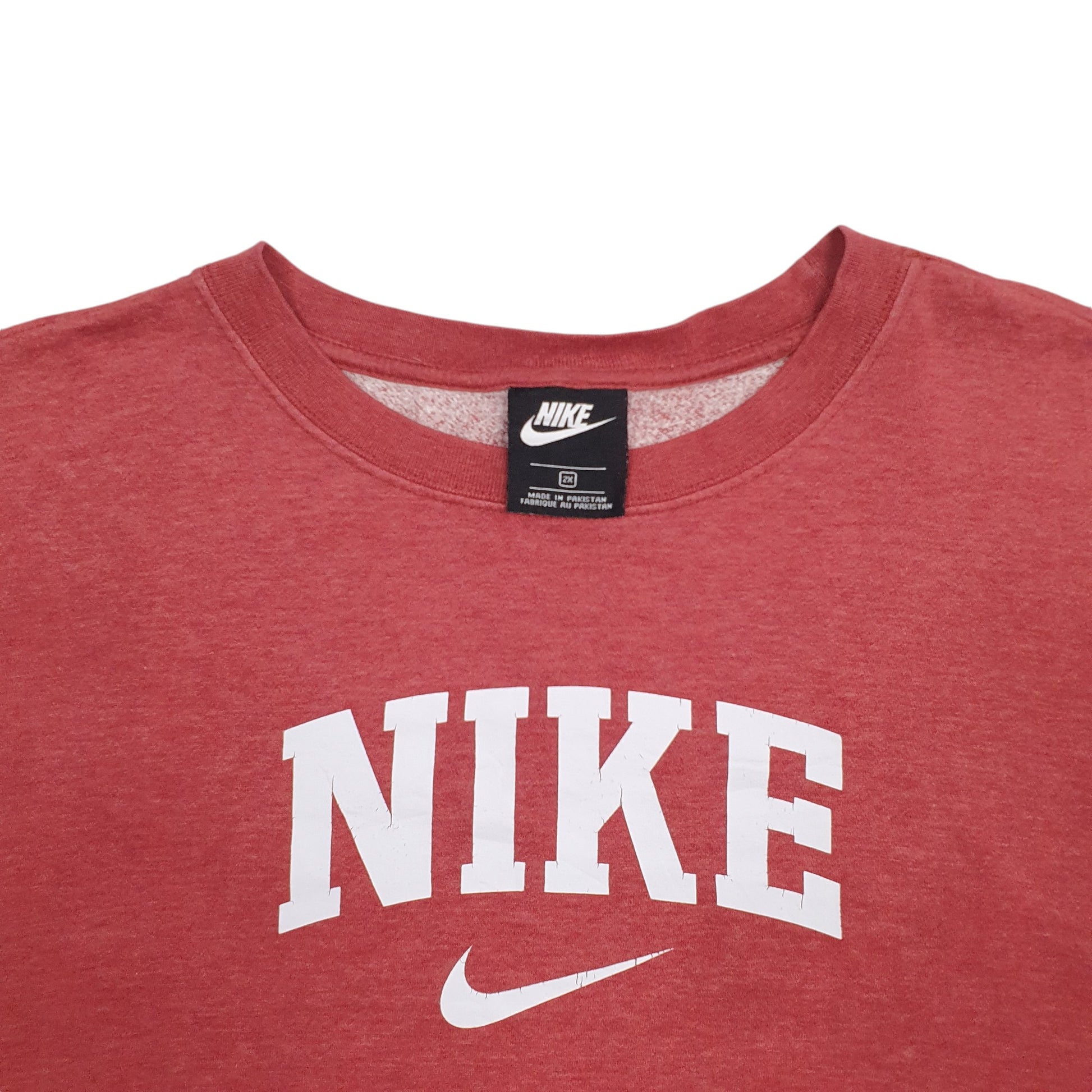 Mens Red Nike Spellout Crewneck Jumper