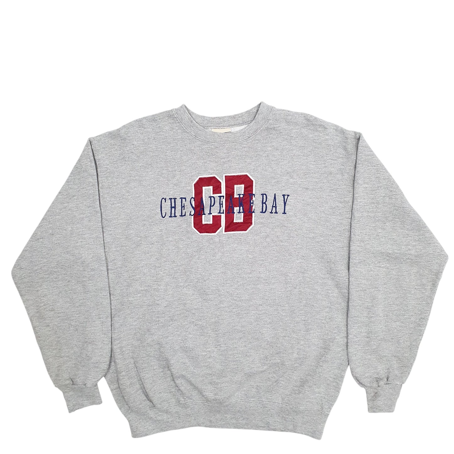 Mens Grey Lee Chesapeake Bay Spellout Crewneck Jumper