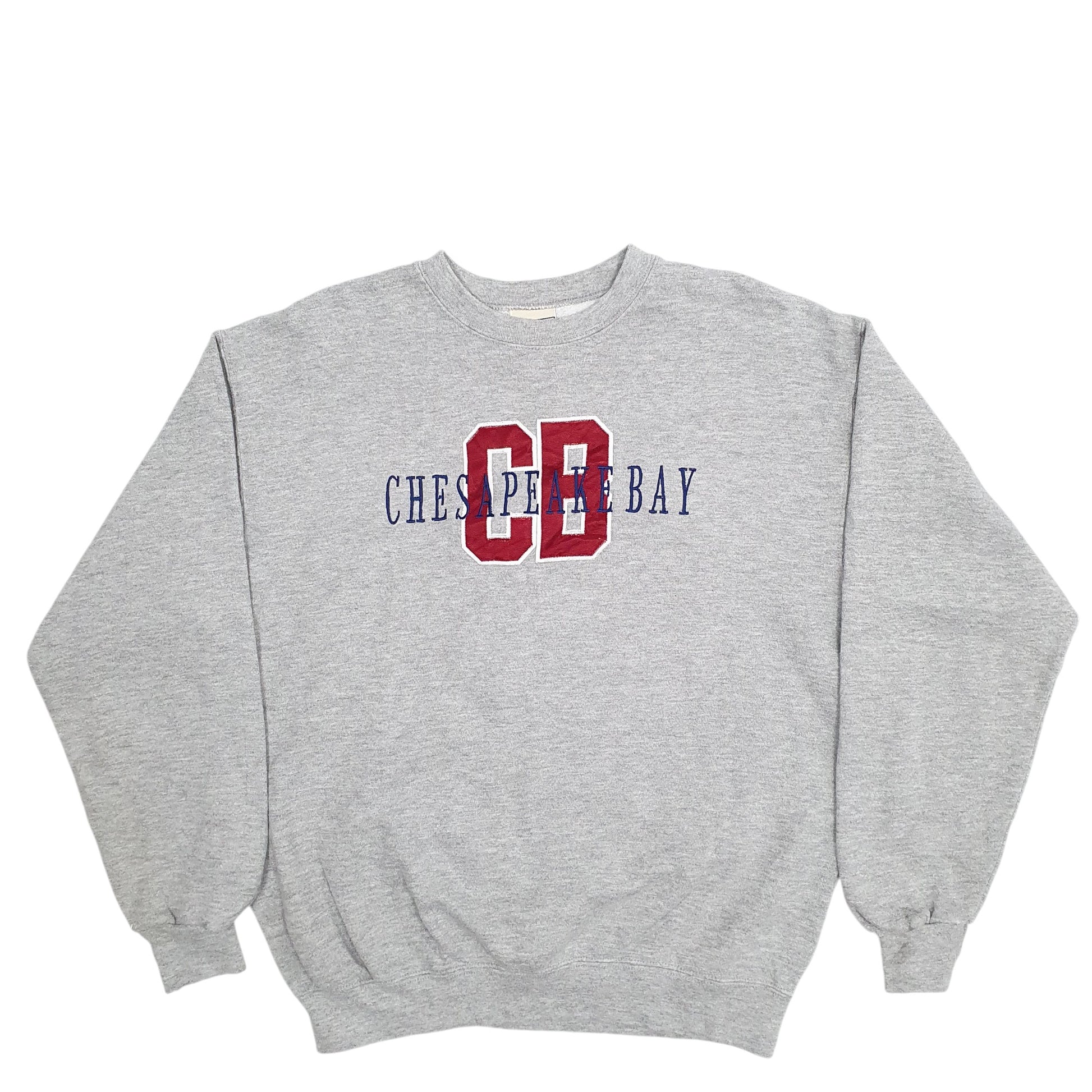 Mens Grey Lee Chesapeake Bay Spellout Crewneck Jumper