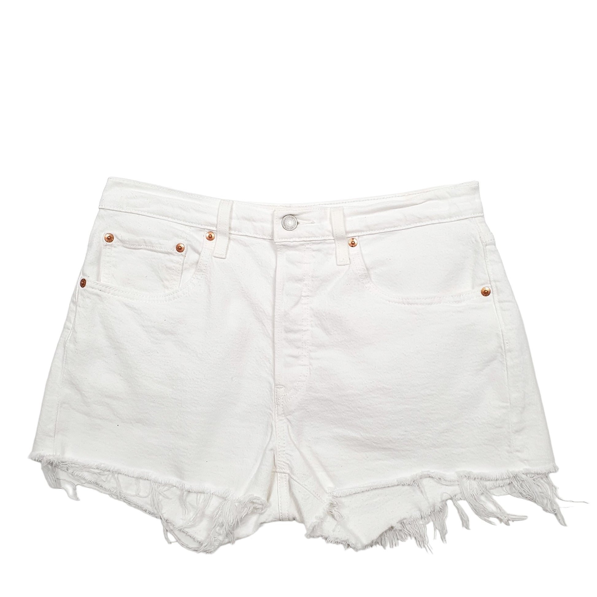 Womens White Levis 501 Jorts Denim Shorts
