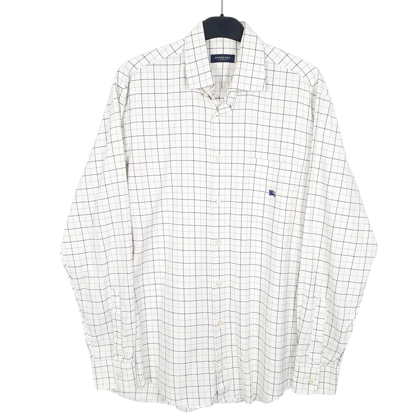 Mens White Burberry London Long Sleeve Shirt