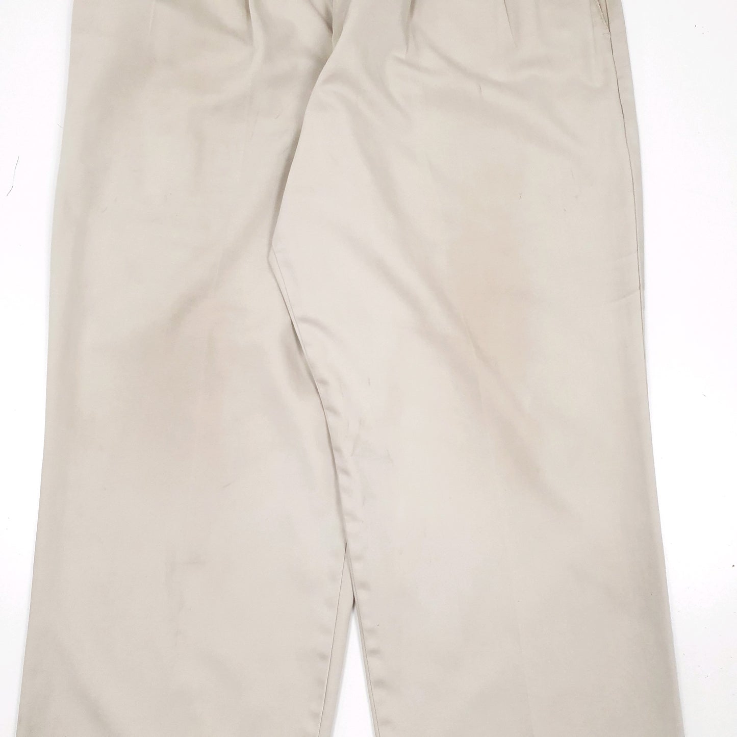 Mens Beige Dockers Double Pleated Chino Trousers