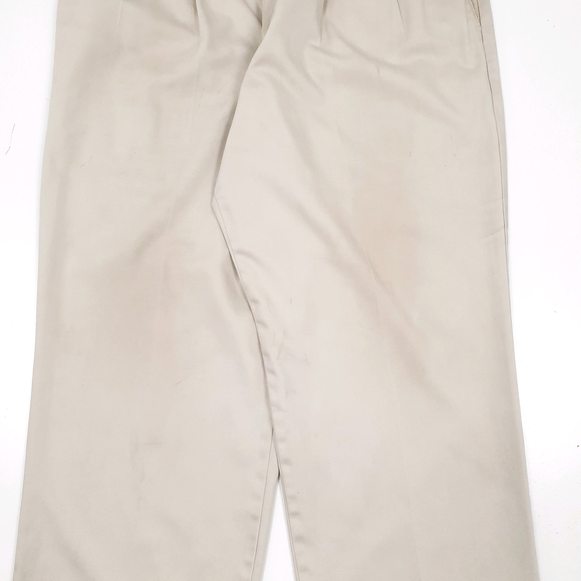 Mens Beige Dockers Double Pleated Chino Trousers