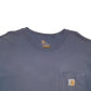 Mens Blue Carhartt Spellout Long Sleeve T Shirt