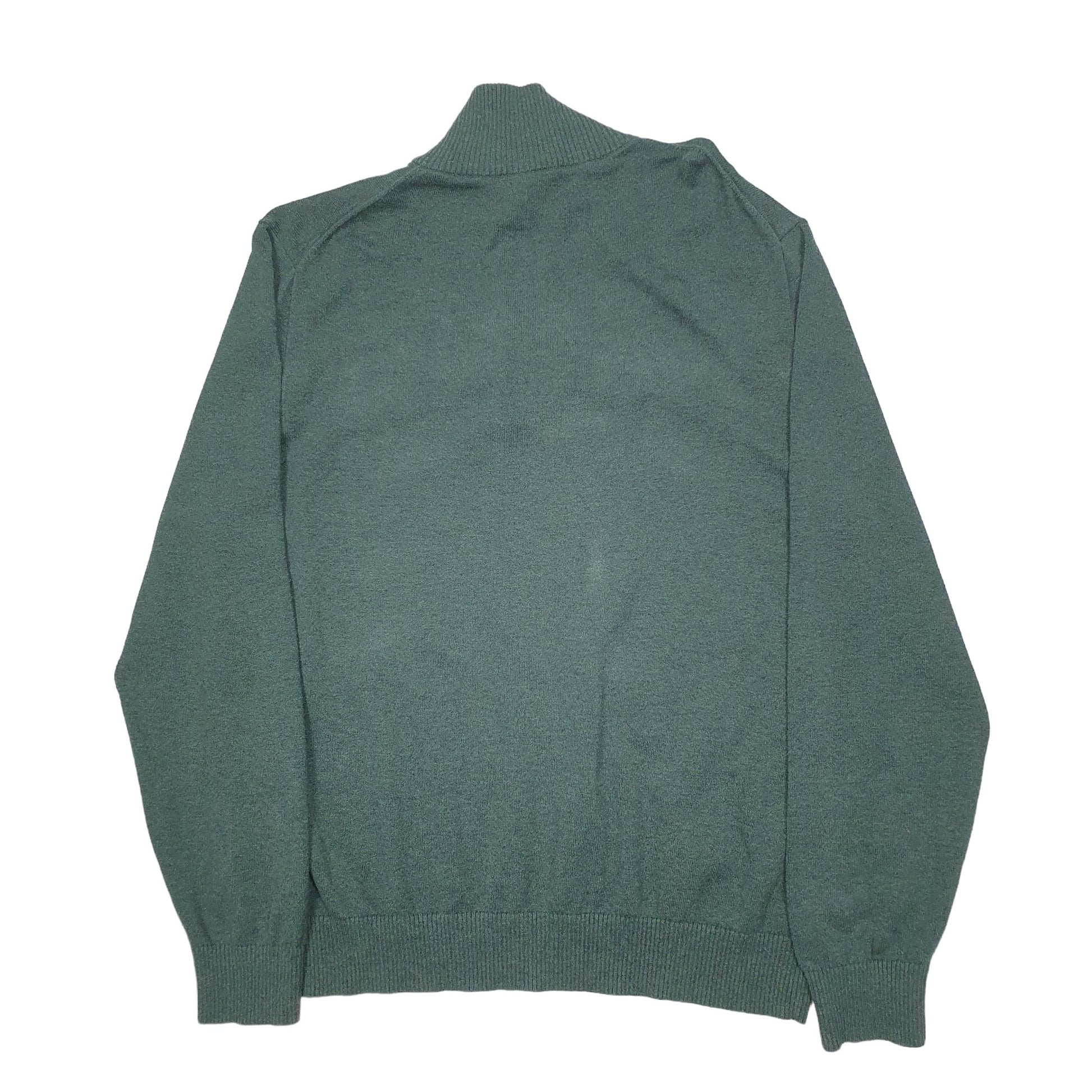 Mens Green Nautica Knit Quarter Zip Jumper