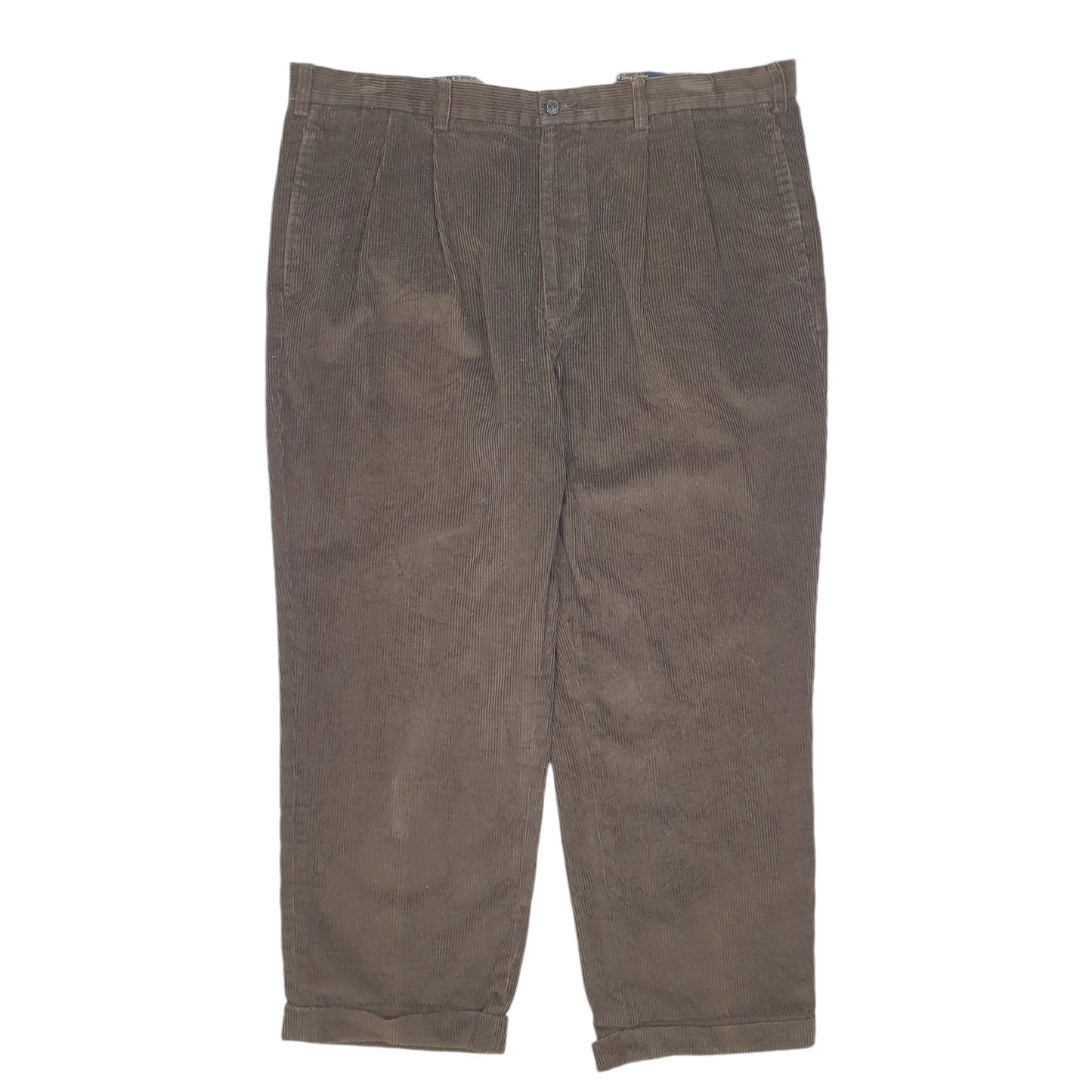 Mens Brown Brooks Brothers Double Pleated Cords Corduroy Trousers