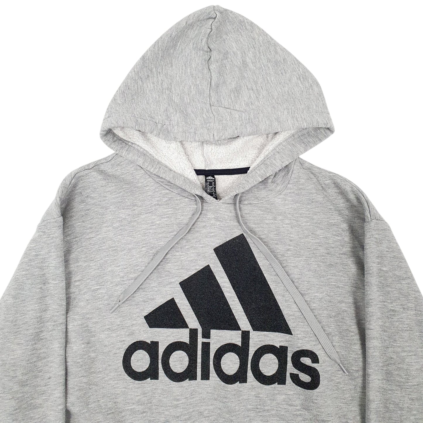 Mens Grey Adidas Spellout Hoodie Jumper