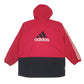 Mens Red Adidas Vintage 90s Spellout Padded  Coat