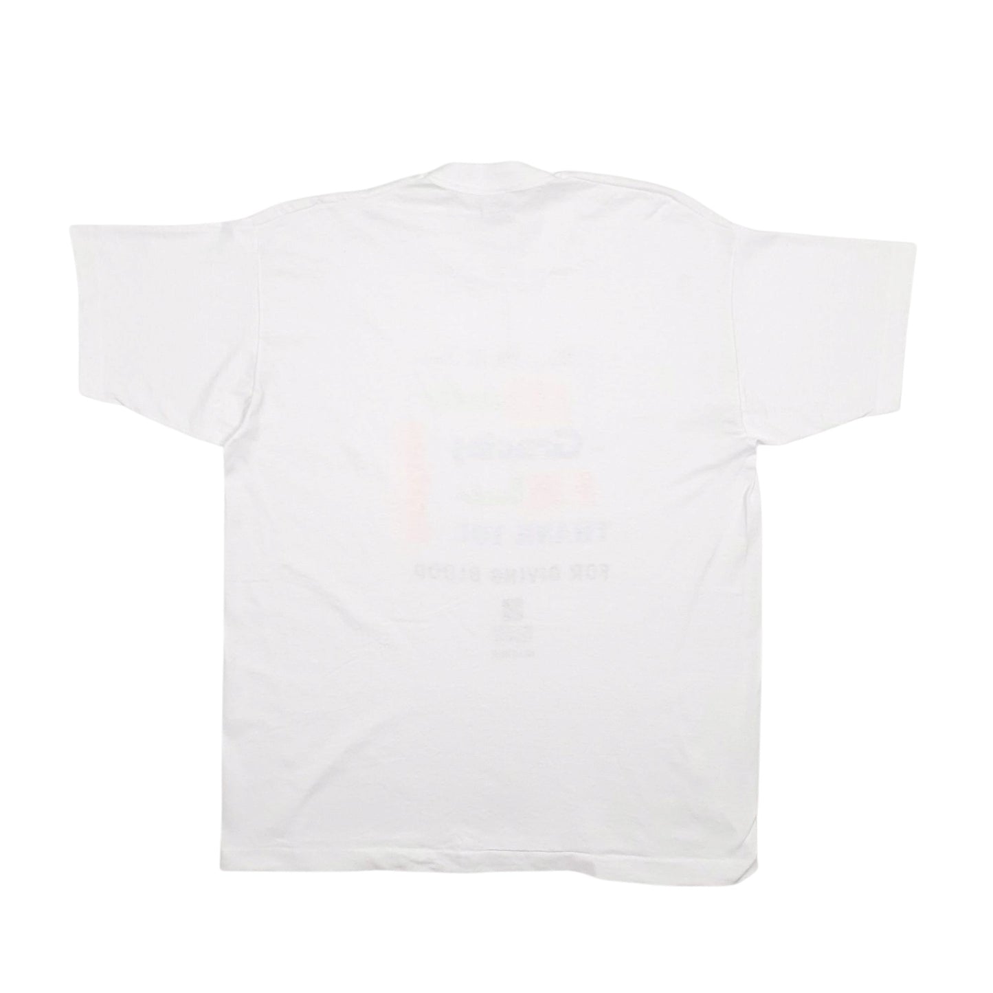 Mens White Fruit Of The Loom Single Stitch Vintage 90s Short Sleeve T Shirt