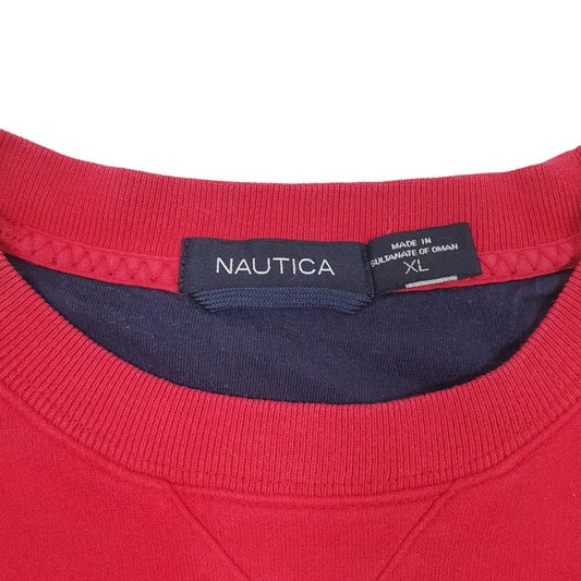 Mens Red Nautica First Horizon Hoodie Jumper