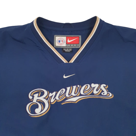 Mens Navy Nike Vintage MLB Milwaukee Brewers  Coat