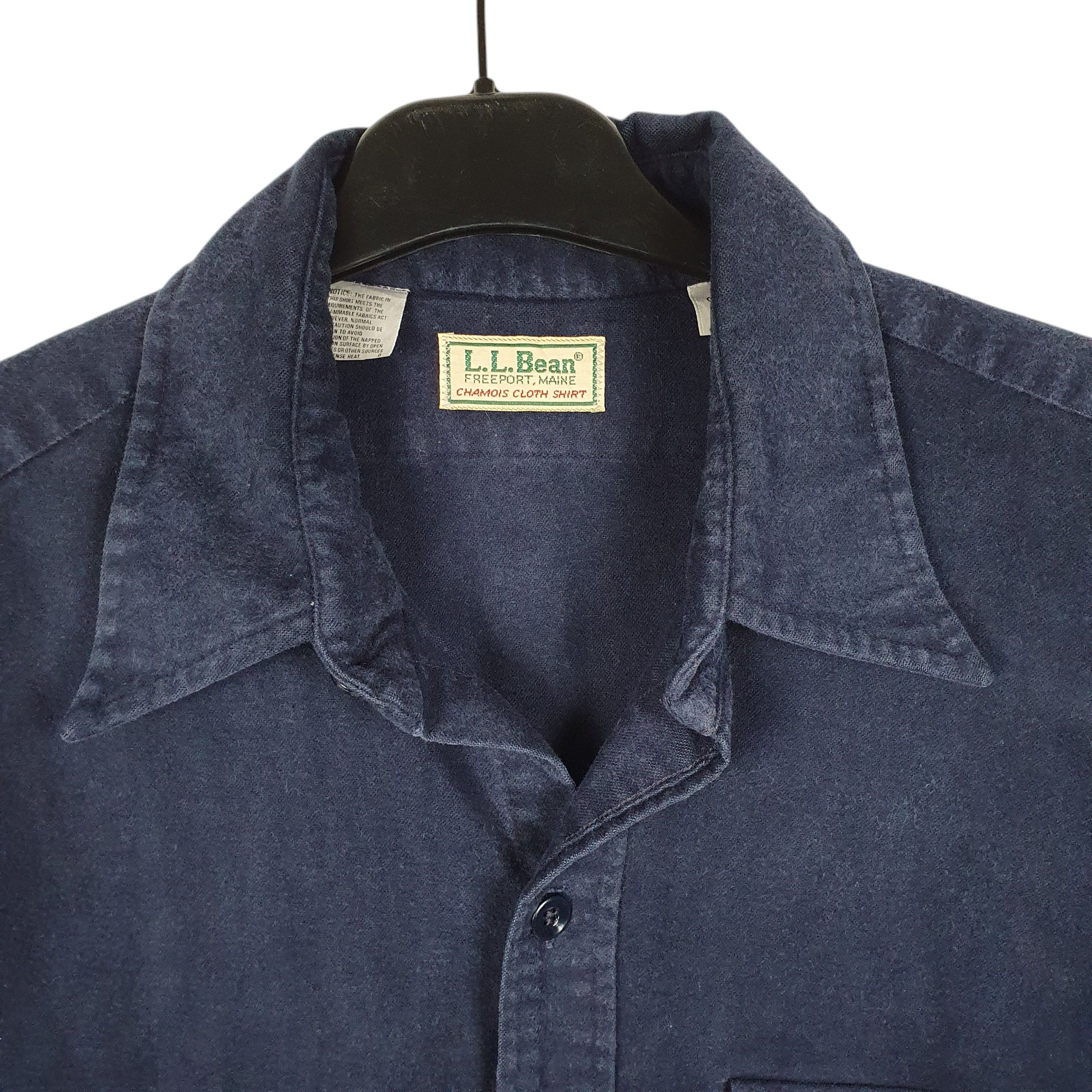 Mens Navy L.L.Bean Chamois Overshirt Shacket Long Sleeve Shirt