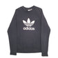 Mens Black Adidas Spellout Crewneck Jumper