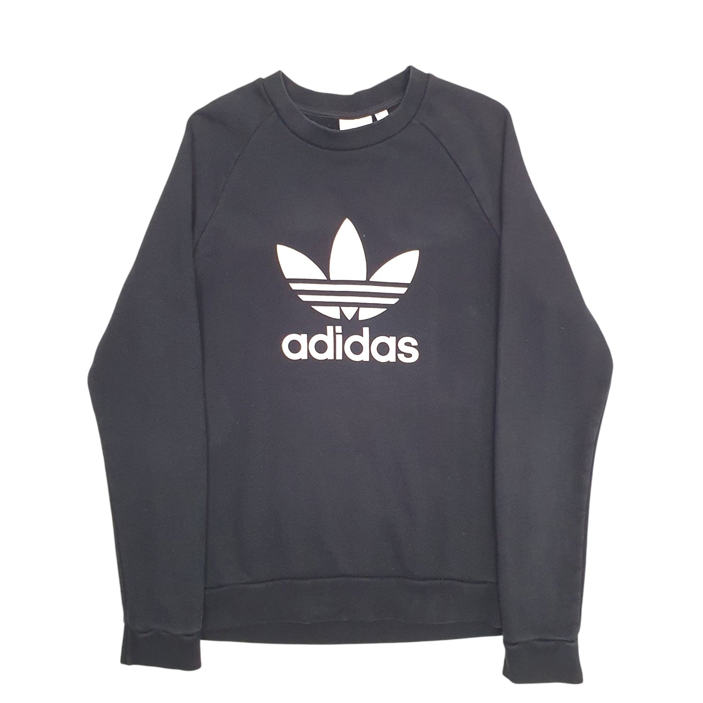 Mens Black Adidas Spellout Crewneck Jumper