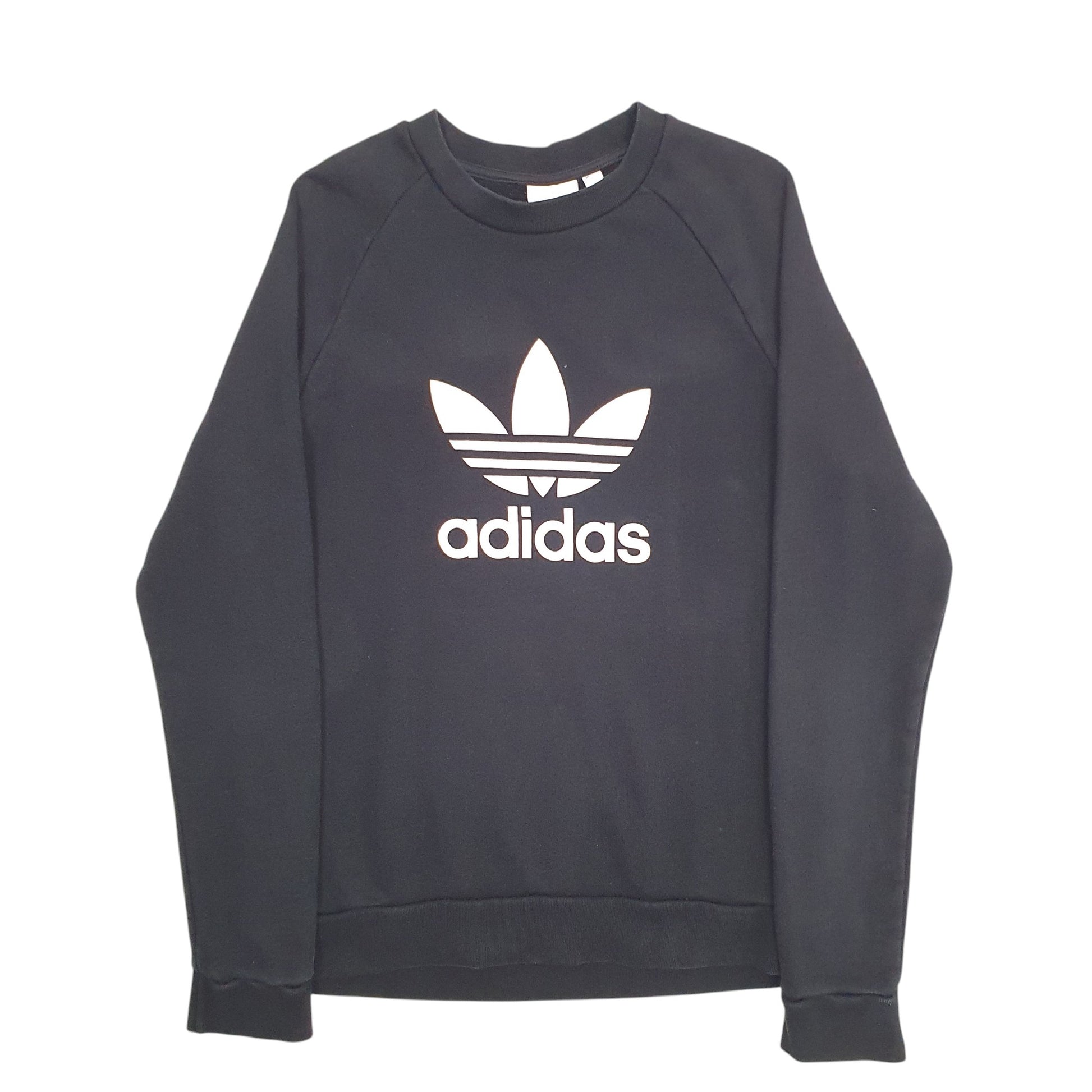 Mens Black Adidas Spellout Crewneck Jumper