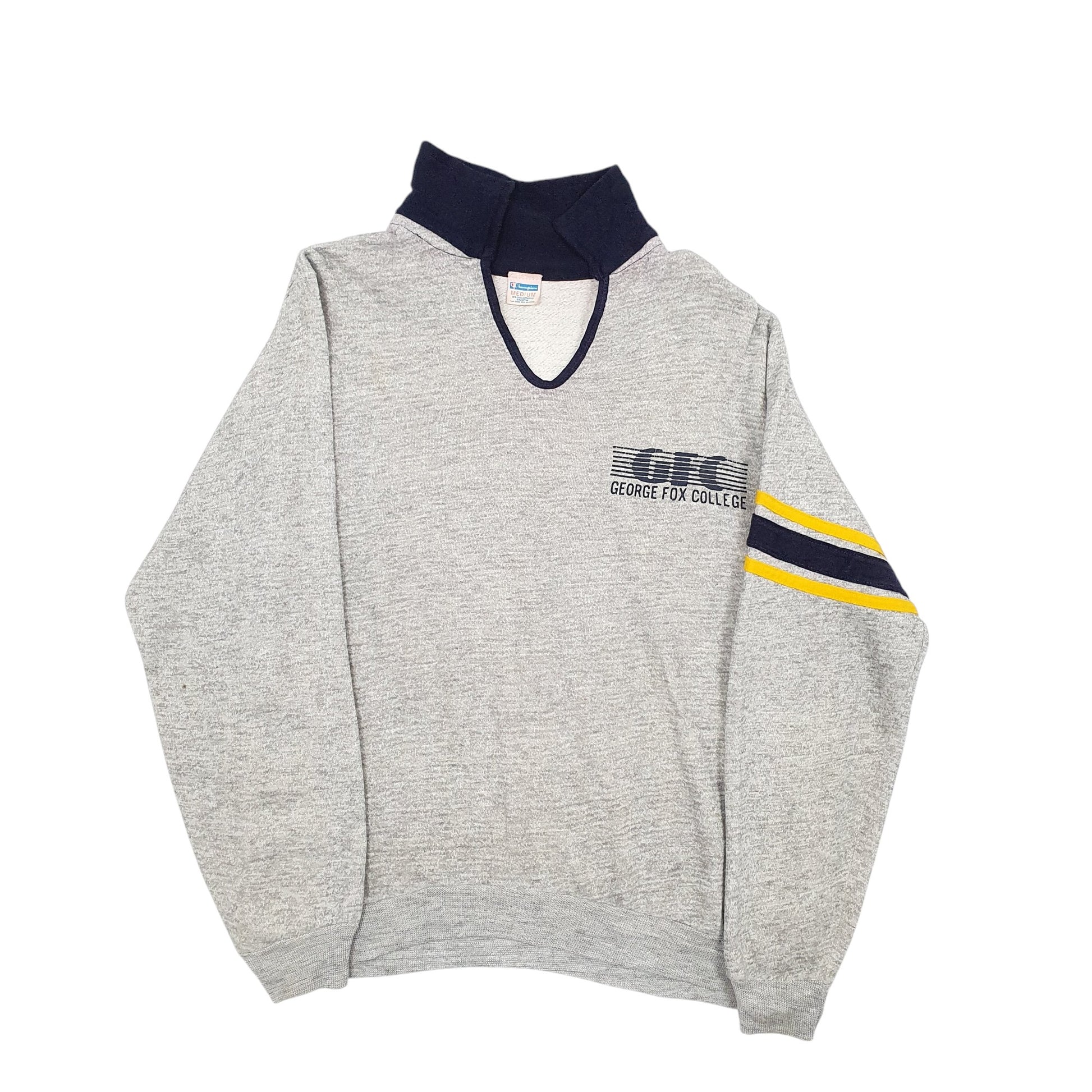 Womens Grey Champion Vintage 80s George Fox College Crewneck Jumper