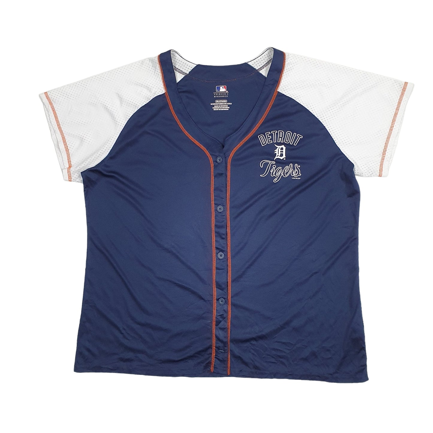 Womens Navy MLB MLB Baseball Jersey Detroit Tigers Short Sleeve T Shirt