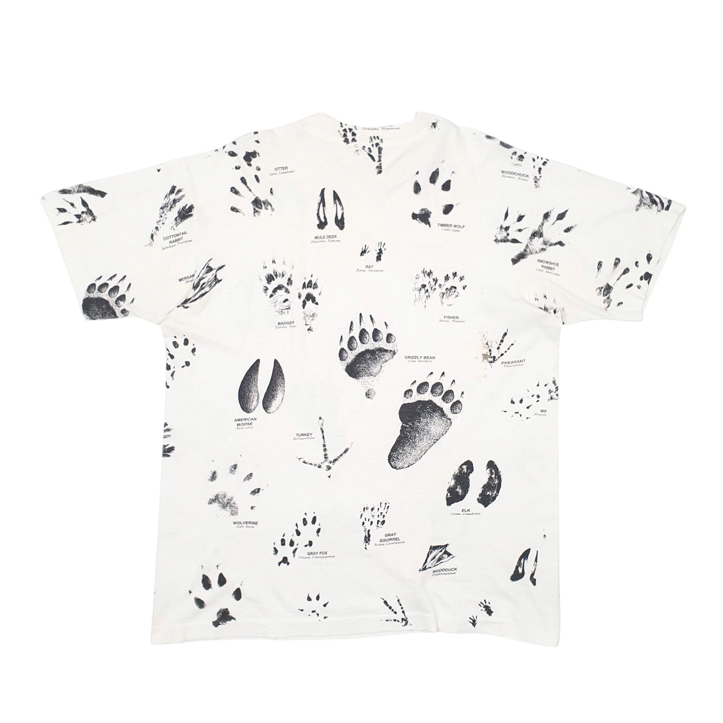 Mens White Fruit Of The Loom Single Stitch Vintage 90s Preshrunk Short Sleeve T Shirt