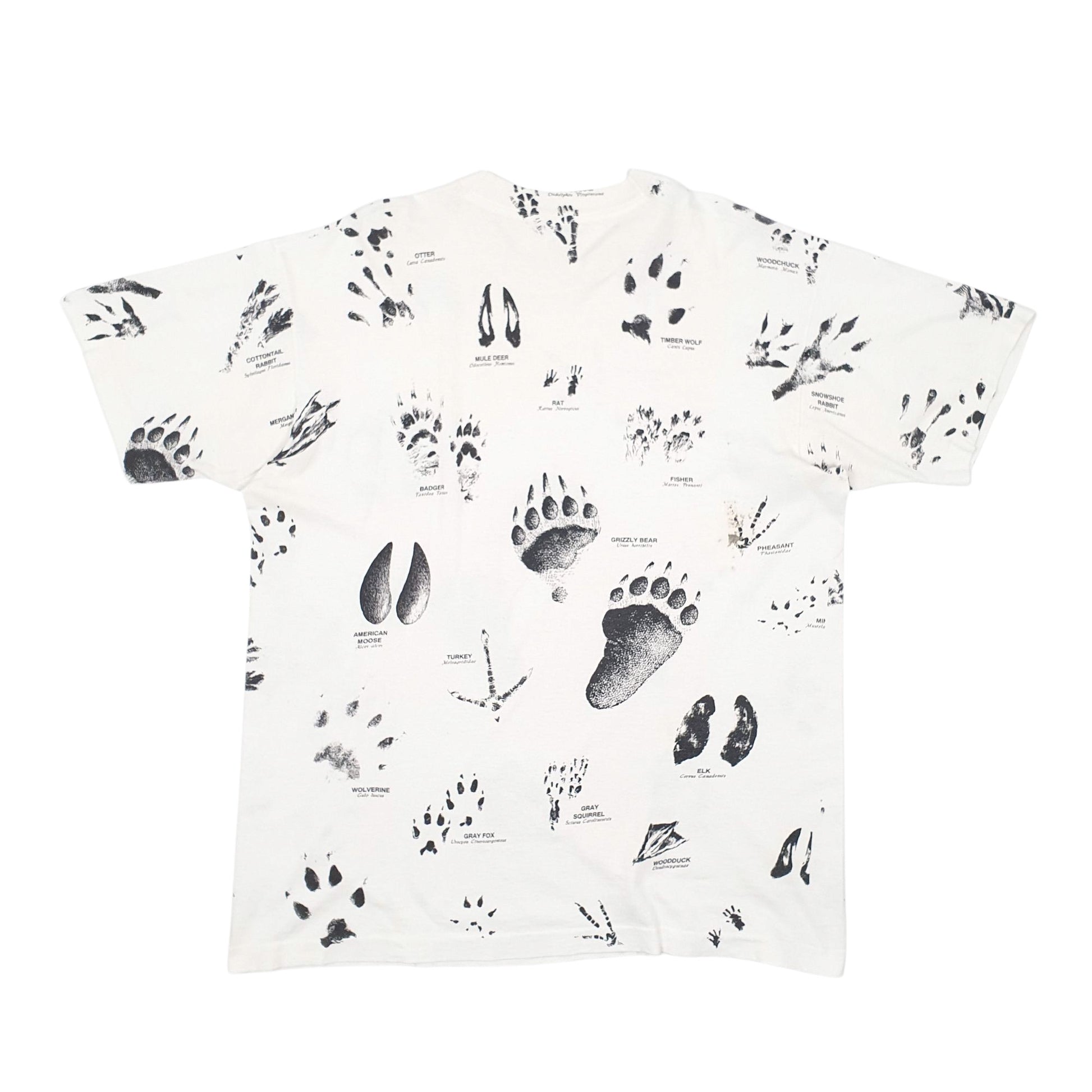 Mens White Fruit Of The Loom Single Stitch Vintage 90s Preshrunk Short Sleeve T Shirt