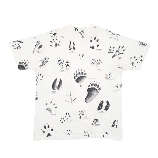 Mens White Fruit Of The Loom Single Stitch Vintage 90s Preshrunk Short Sleeve T Shirt