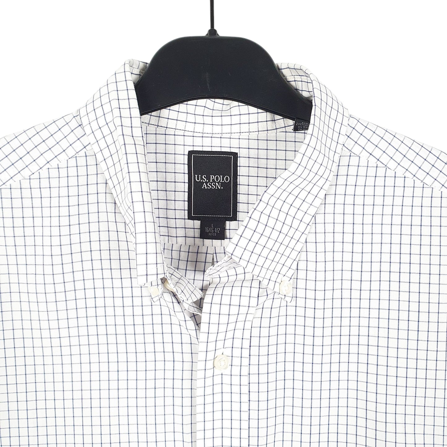 Mens White U.S. Polo Assn. Slight yellowing to arm Pits Long Sleeve Shirt