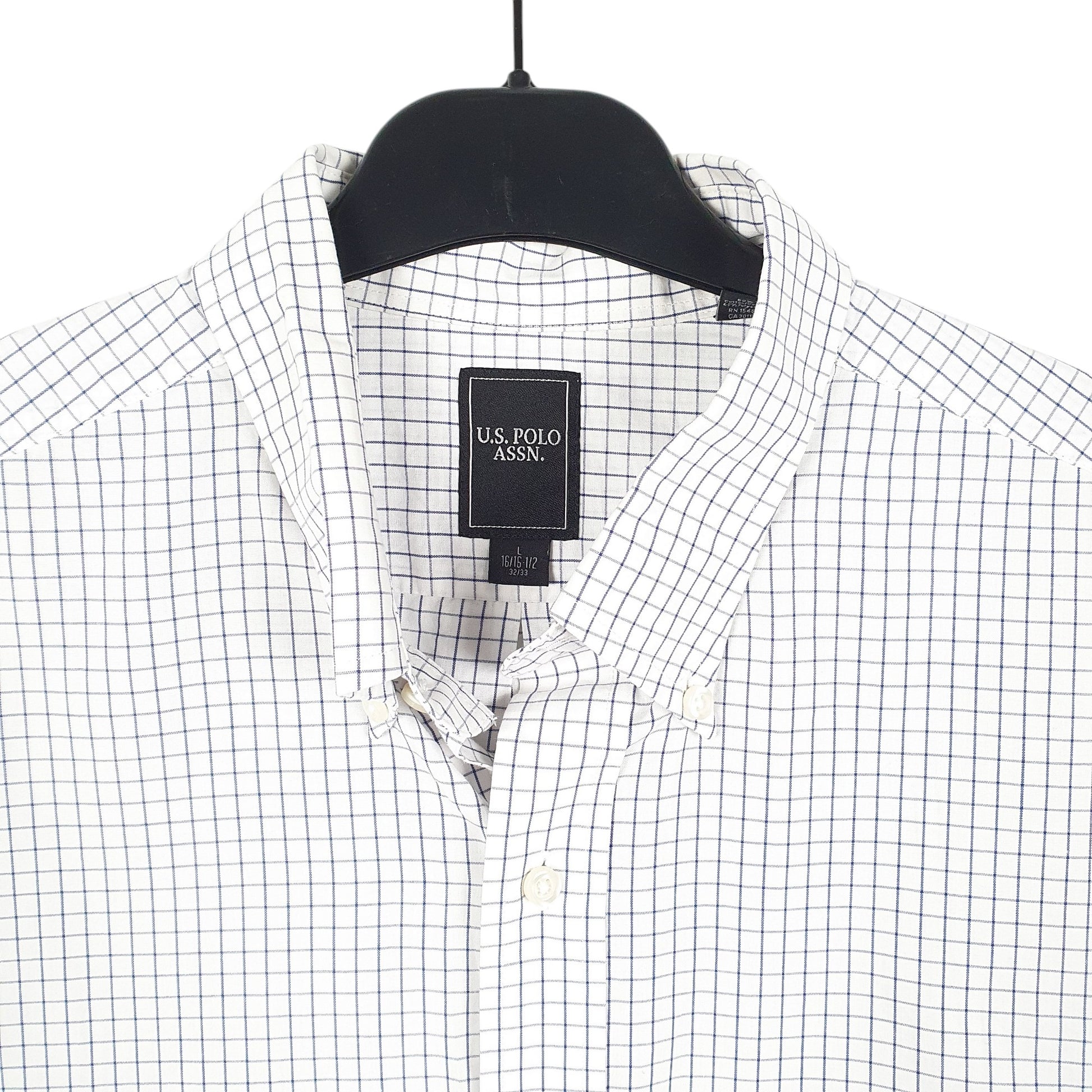 Mens White U.S. Polo Assn. Slight yellowing to arm Pits Long Sleeve Shirt
