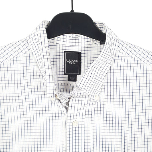 Mens White U.S. Polo Assn. Slight yellowing to arm Pits Long Sleeve Shirt