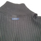 Mens Black Nautica Knit Ribbed Button Quarter Zip Jumper