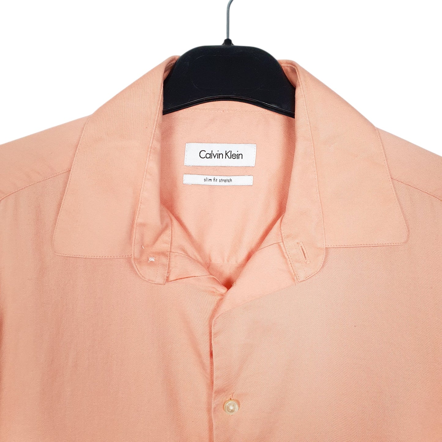 Mens Peach Calvin Klein Stretch Long Sleeve Shirt