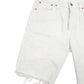 Mens White Levis 501 Jorts Distressed Denim Shorts