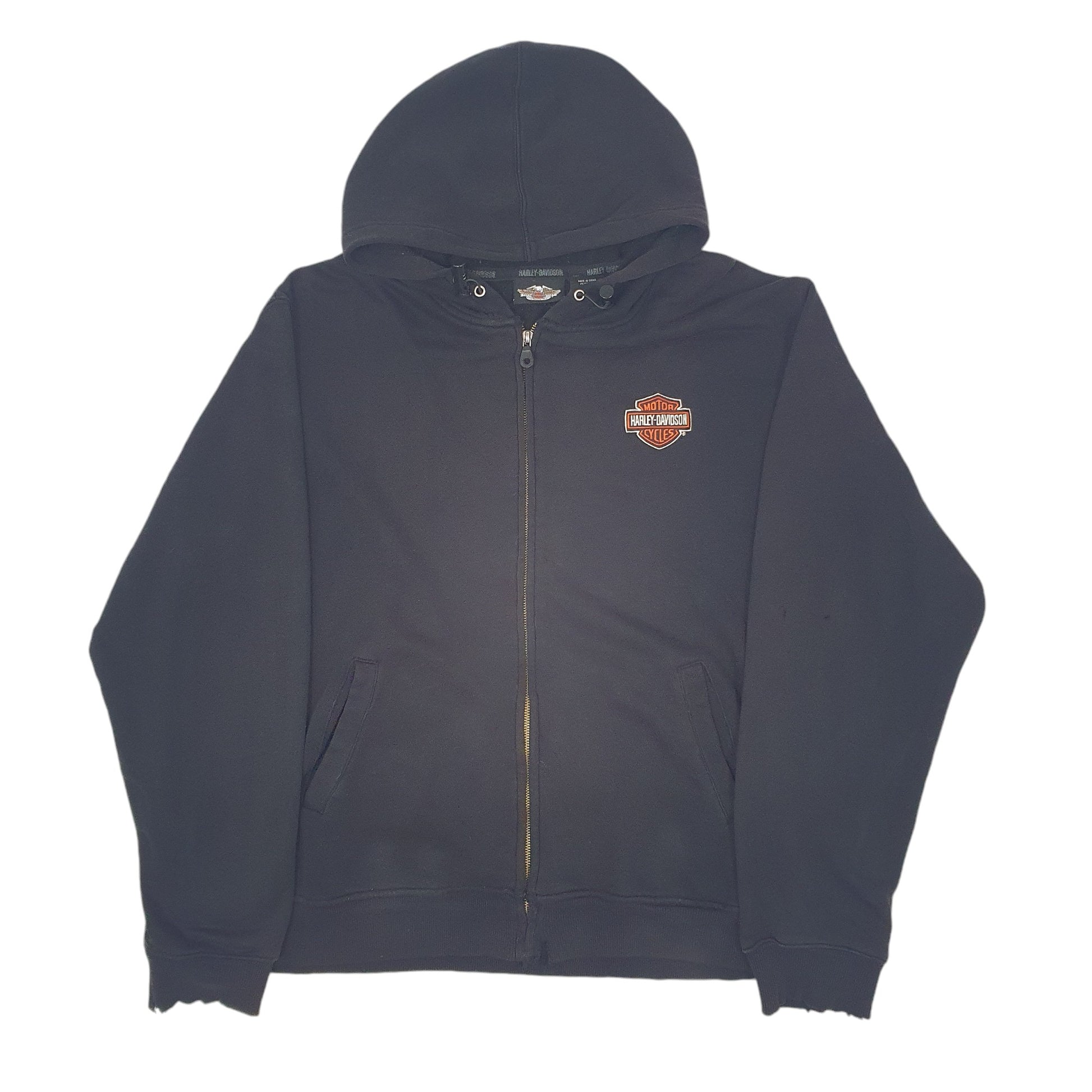 Mens Black Harley Davidson  Full Zip Jumper