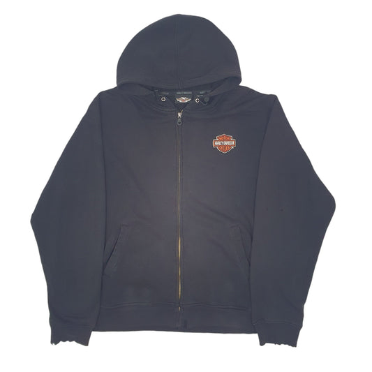 Mens Black Harley Davidson  Full Zip Jumper